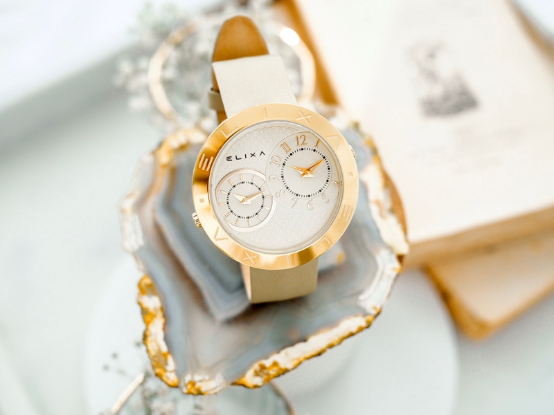 złoty zegarek E123-L505