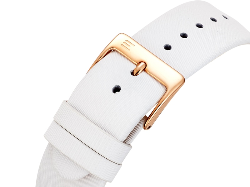 biały satynowy pasek zegarka E123-L506