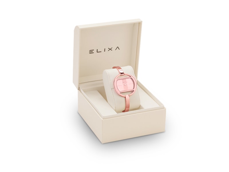 różowy pozłacany zegarek E125-L517 w pudełku