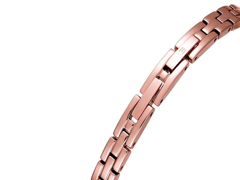 stalowa bransoleta w kolorze różowego pozłacanego złota zegarka E125-L517