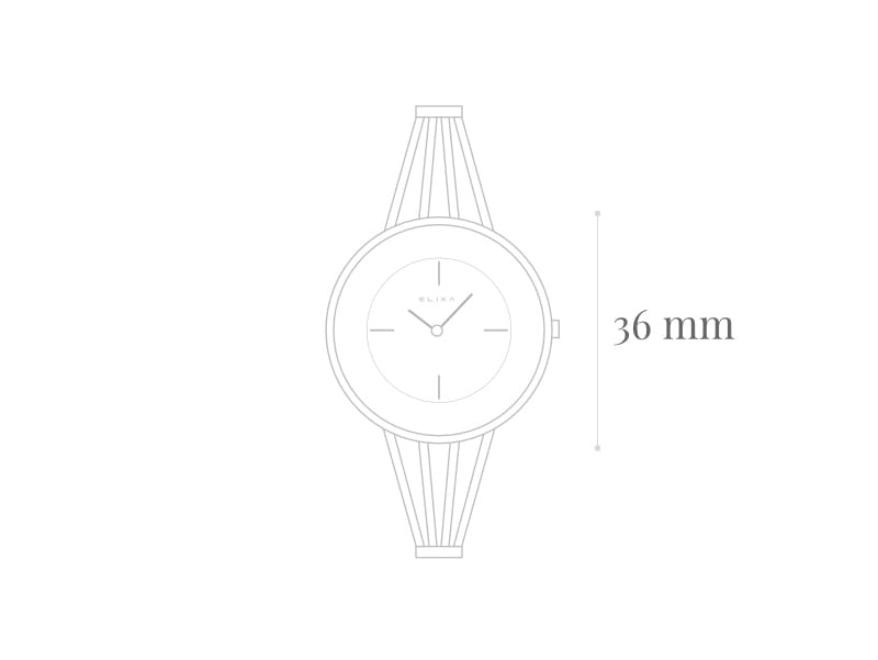 szkic zegarka E126-L518-K1 z rozmiarem koperty