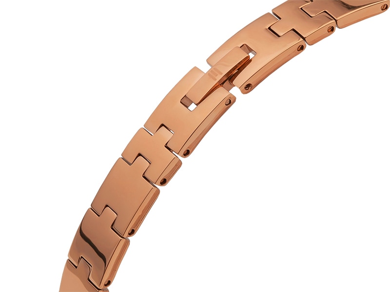 różowa pozłacana stalowa bransoleta zegarka E126-L523