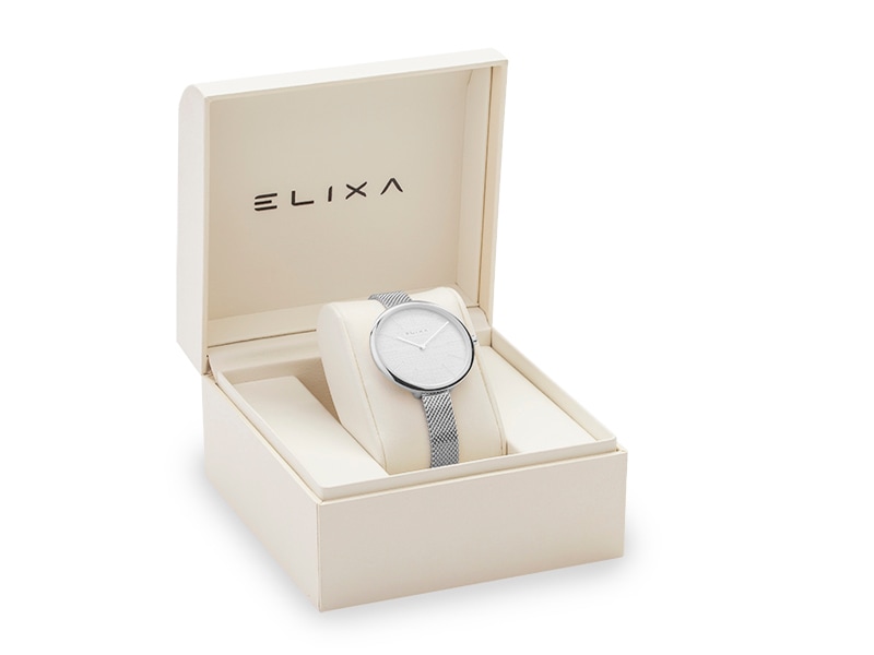 srebrny zegarek E127-L524 w pudełku