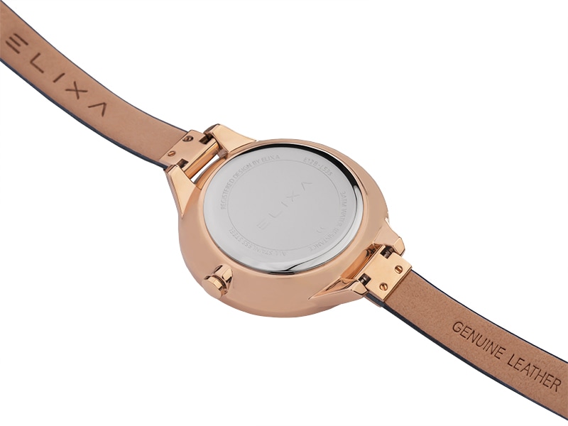 dekiel różowego pozłacanego zegarka E128-L535