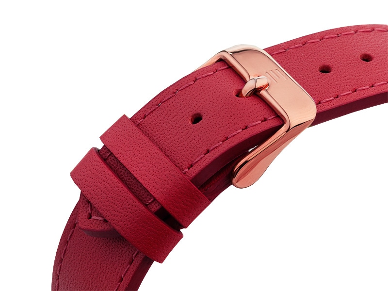 czerwony skórzany pasek zegarka E134-L568
