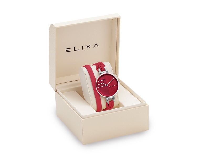 czerwony zegarek E136-L583 w pudełku