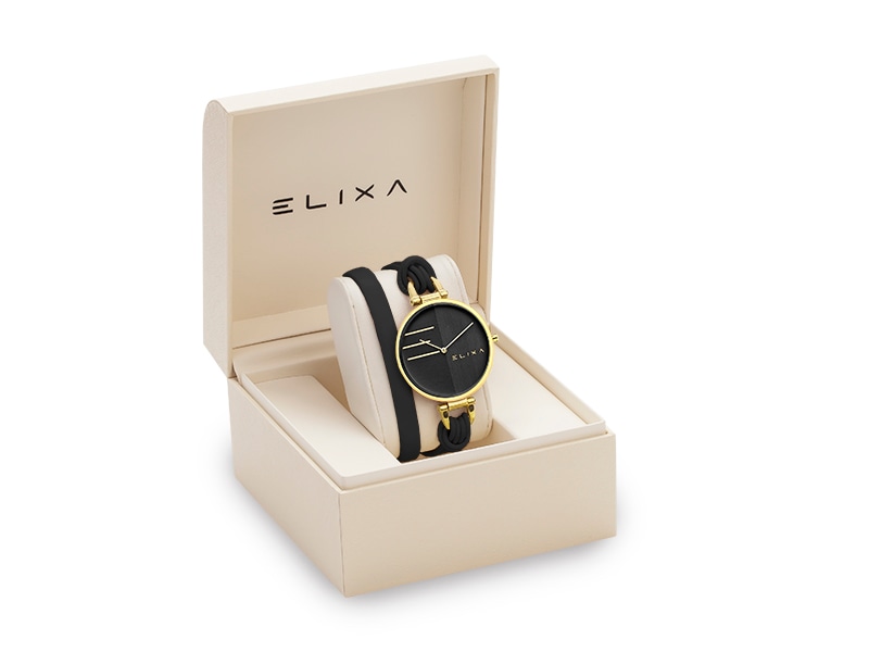czarny zegarek E136-L591 w pudełku