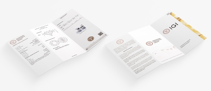 certyfikat IGI - diamenty lab