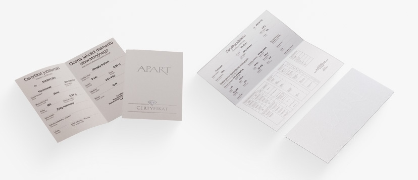 certyfikat Apart - diamenty lab