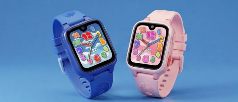 Niebieski i różowy smartwatch marki am:pm