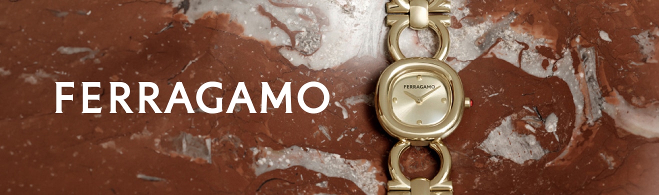 Zegarek marki Ferragamo - bransoleta i dekiel w kolorze złota