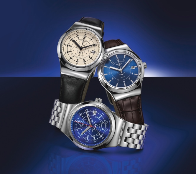 Trzy zegarki marki Swatch