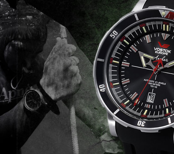 Czarny sportowy zegarek marki Vostok Europe