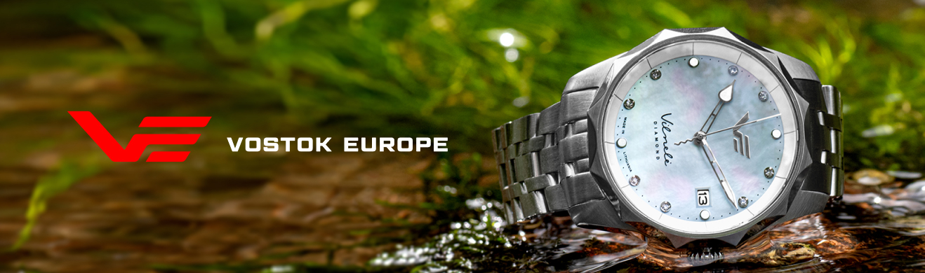 Zegarek z perłową tarczą marki Vostok Europe - bransoleta stalowa