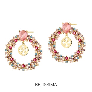 hoop earrings with colored stones from the belissima collection