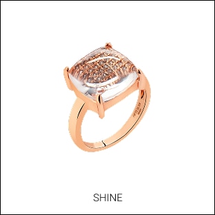 rose gold stainless steel ring from the shine collection