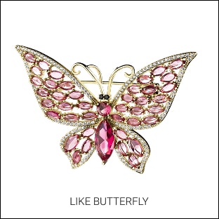 pendant with colored stones - butterfly