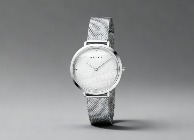 Silver women's watch by Elixa