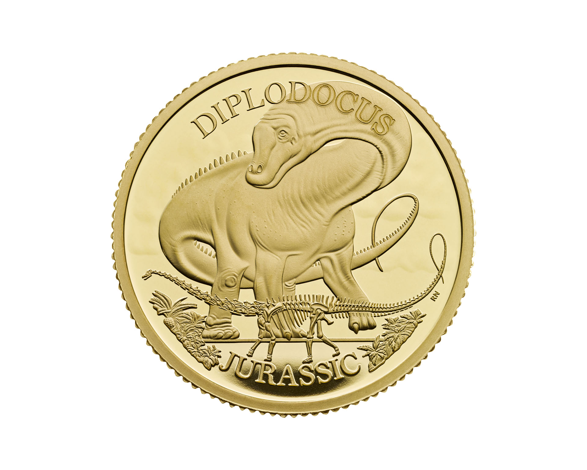 Złota moneta Dinosaurs: Iconic Specimens - Diplodocus 1/4oz Proof