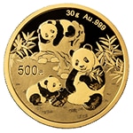 Złota moneta z wizerunkiem pandy z mennicy China Gold Coins
