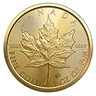 złota moneta z wizerunkiem liścia klonu z mennicy Royal Canadian Mint