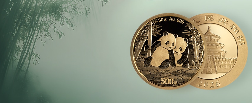 Złota moneta z wizerunkiem Chińskiej Pandy