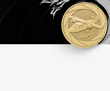 Złota moneta James Bond 007 – samolot z serii filmów o agencie 007