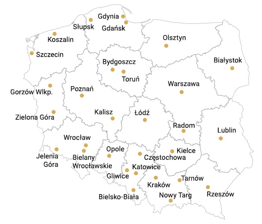 mapa z punktami sprzedazy Mennicy Apart
